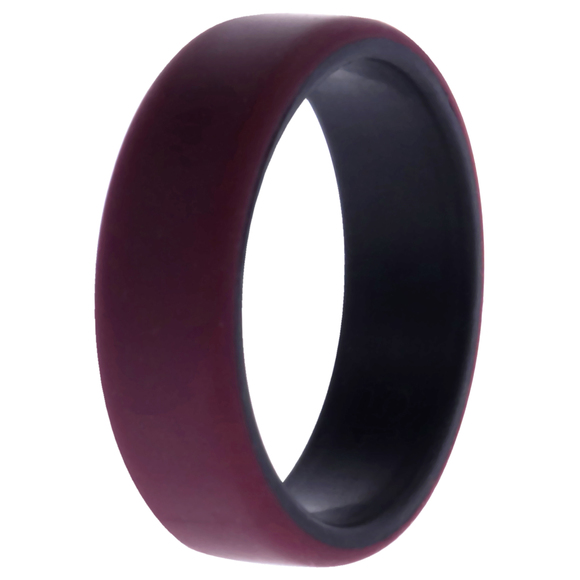 Silicone Wedding 2Layer Beveled 8mm Ring - Bordeaux by ROQ for Men - 15 mm Ring - Picture 1 of 1
